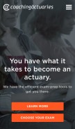 How coachingactuaries.com looks like on a mobile device such as an iPhone.