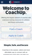 How coachup.com looks like on a mobile device such as an iPhone.