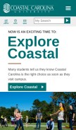 How coastal.edu looks like on a mobile device such as an iPhone.