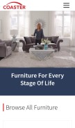 How coasterfurniture.com looks like on a mobile device such as an iPhone.