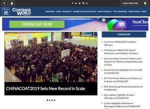 How coatingsworld.com looks like on a tablet such as an iPad.