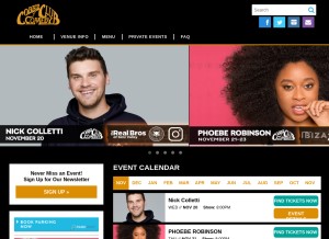 How cobbscomedy.com looks like on a tablet such as an iPad.