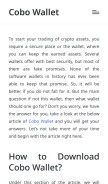 How cobowalle.com looks like on a mobile device such as an iPhone.