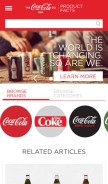 How coca-colaproductfacts.com looks like on a mobile device such as an iPhone.