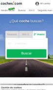 How coches.com looks like on a mobile device such as an iPhone.
