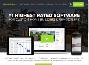 How coconstruct.com looks like on a tablet such as an iPad.