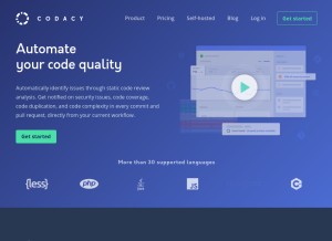 How codacy.com looks like on a tablet such as an iPad.