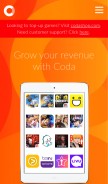 How codapayments.com looks like on a mobile device such as an iPhone.