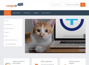 How code-coupon.biz looks like on a tablet such as an iPad.