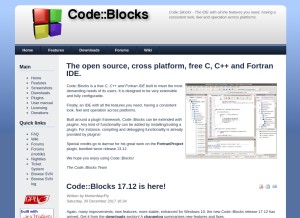 How codeblocks.org looks like on a tablet such as an iPad.