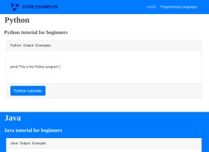 How codeexampler.com looks like on a tablet such as an iPad.
