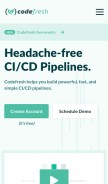 How codefresh.io looks like on a mobile device such as an iPhone.