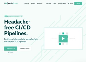 How codefresh.io looks like on a tablet such as an iPad.
