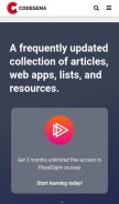 How codegena.com looks like on a mobile device such as an iPhone.