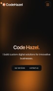 How codehazel.com looks like on a mobile device such as an iPhone.