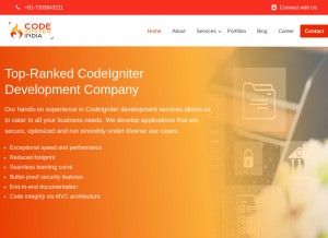 How codeigniterindia.com looks like on a tablet such as an iPad.