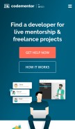 How codementor.io looks like on a mobile device such as an iPhone.