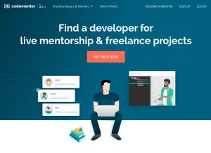 How codementor.io looks like on a tablet such as an iPad.
