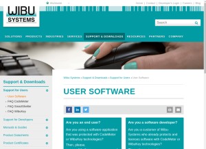 How codemeter.com looks like on a tablet such as an iPad.