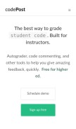 How codepost.io looks like on a mobile device such as an iPhone.