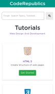 How coderepublics.com looks like on a mobile device such as an iPhone.