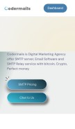 How codermails.com looks like on a mobile device such as an iPhone.