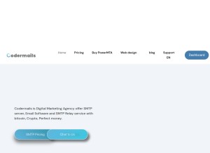 How codermails.com looks like on a tablet such as an iPad.