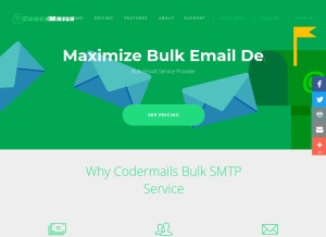 How codermails.in looks like on a tablet such as an iPad.