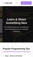 How coderwall.com looks like on a mobile device such as an iPhone.