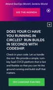 How codeship.com looks like on a mobile device such as an iPhone.