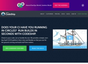 How codeship.com looks like on a tablet such as an iPad.