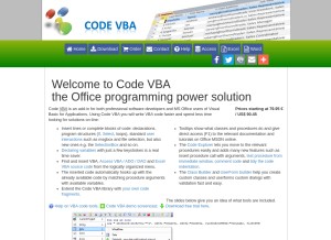 How codevba.com looks like on a tablet such as an iPad.