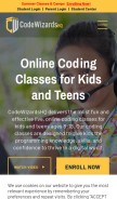 How codewizardshq.com looks like on a mobile device such as an iPhone.