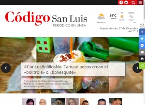 How codigosanluis.com looks like on a tablet such as an iPad.