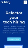 How codility.com looks like on a mobile device such as an iPhone.
