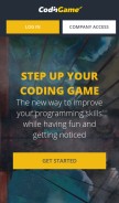 How codingame.com looks like on a mobile device such as an iPhone.