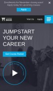How codingdojo.com looks like on a mobile device such as an iPhone.