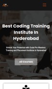 How codingpromasters.com looks like on a mobile device such as an iPhone.