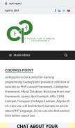 How codingspoint.com looks like on a mobile device such as an iPhone.