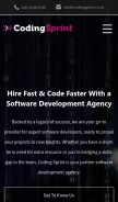 How codingsprint.co.uk looks like on a mobile device such as an iPhone.