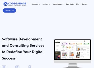 How codzgarage.com looks like on a tablet such as an iPad.