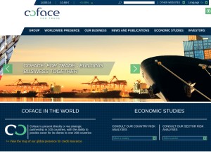 How coface.com looks like on a tablet such as an iPad.