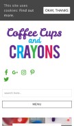 How coffeecupsandcrayons.com looks like on a mobile device such as an iPhone.