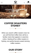 How coffeehero.com.au looks like on a mobile device such as an iPhone.