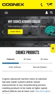 How cognex.com looks like on a mobile device such as an iPhone.