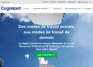 How cognizant.com looks like on a tablet such as an iPad.