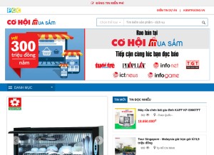 How cohoimuasam.vn looks like on a tablet such as an iPad.