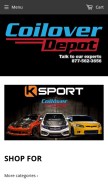 How coiloverdepot.com looks like on a mobile device such as an iPhone.