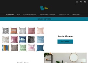 How coin-coussin.com looks like on a tablet such as an iPad.