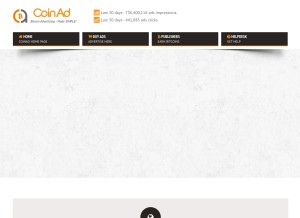 How coinad.com looks like on a tablet such as an iPad.